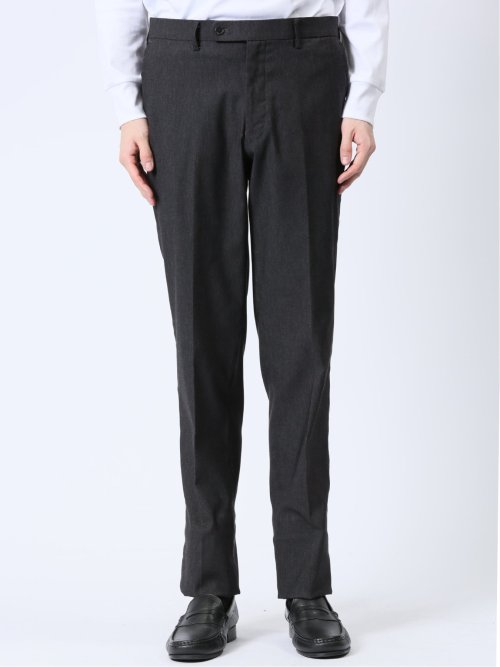 ストレッチ スリムフィット ノータックスラックス デニム風黒