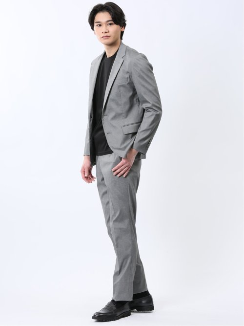 ストレッチ スリムフィット ノータックスラックス ライトデニム調(セットアップ可能)