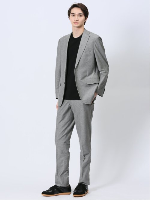 ストレッチ スリムフィット ノータックスラックス ライトデニム調(セットアップ可能)