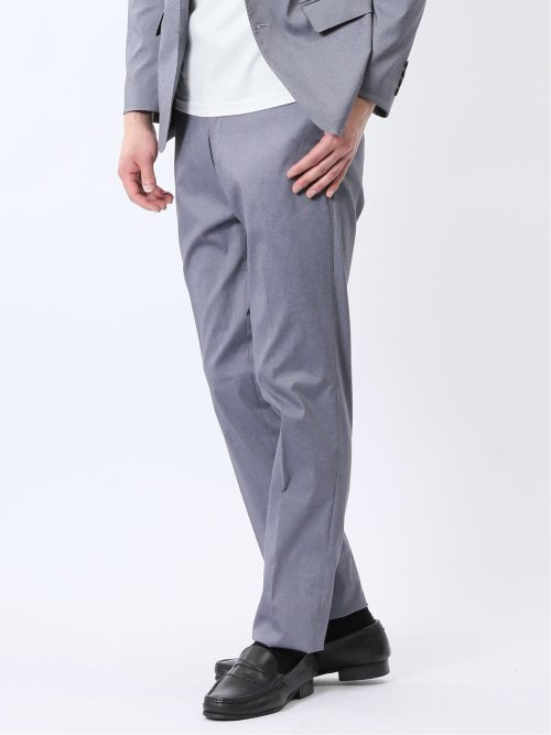 ストレッチ スリムフィット ノータックスラックス ライトデニム調(セットアップ可能)