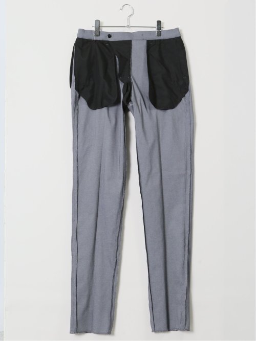 ストレッチ スリムフィット ノータックスラックス ライトデニム調(セットアップ可能)