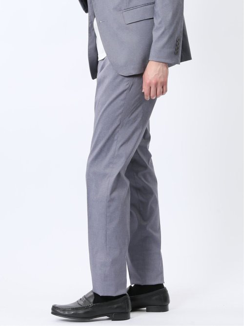 ストレッチ スリムフィット ノータックスラックス ライトデニム調(セットアップ可能)