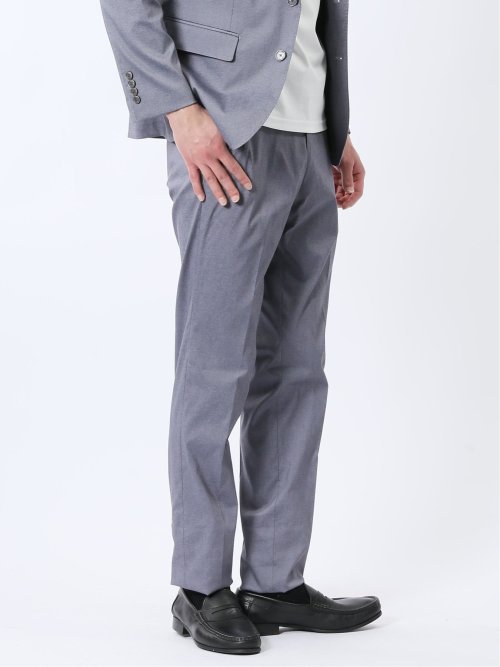 ストレッチ スリムフィット ノータックスラックス ライトデニム調(セットアップ可能)