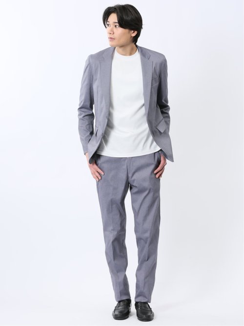 ストレッチ スリムフィット ノータックスラックス ライトデニム調(セットアップ可能)