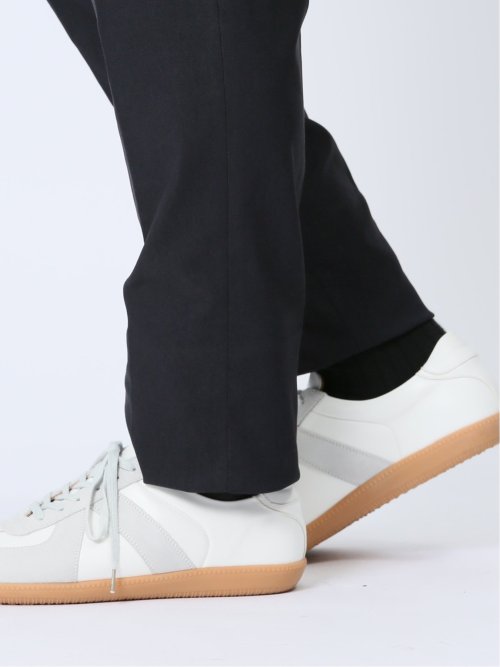 スーパーストレッチ裏起毛 スリムフィット ノータックスラックス ピケ紺