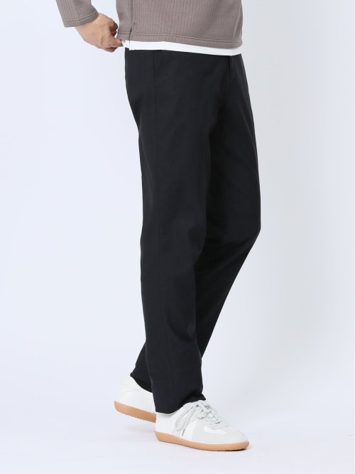 スーパーストレッチ裏起毛 スリムフィット ノータックスラックス ピケ紺