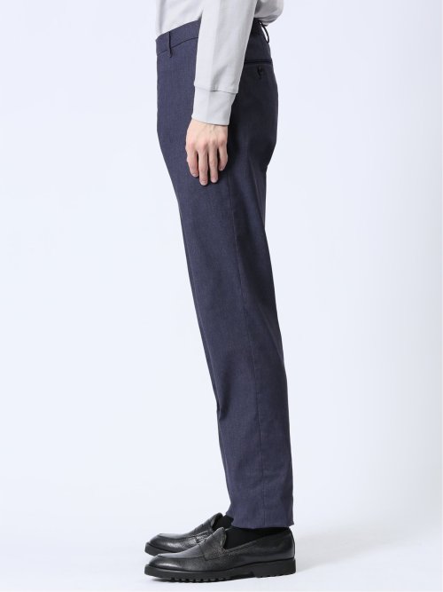 ストレッチ スリムフィット ノータックスラックス デニム風紺(セットアップ可能)