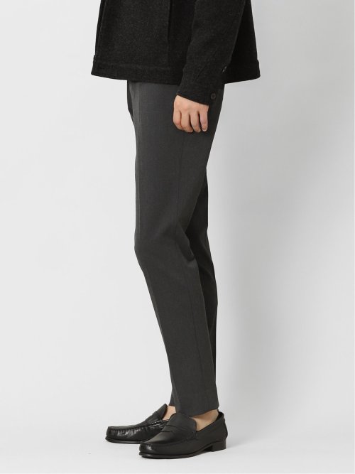 ストレッチ裏起毛 スリムフィット ノータックスラックス デニム黒