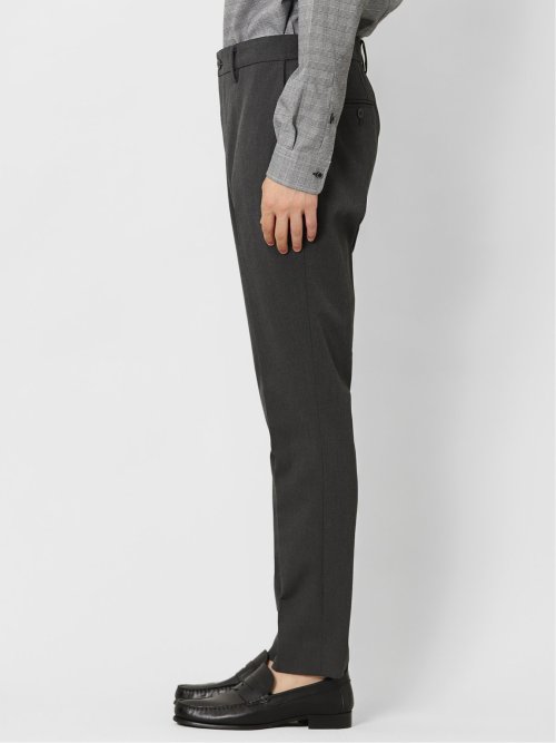 ストレッチ裏起毛 スリムフィット ノータックスラックス デニム黒