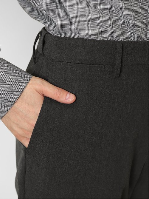 ストレッチ裏起毛 スリムフィット ノータックスラックス デニム黒