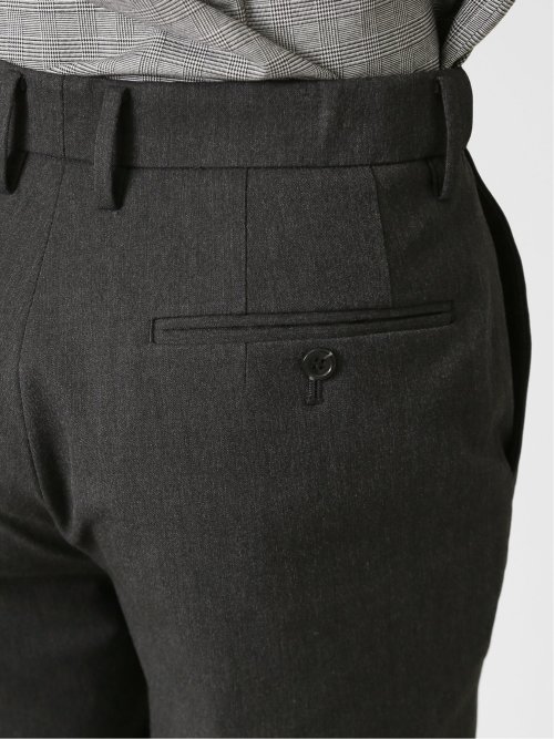 ストレッチ裏起毛 スリムフィット ノータックスラックス デニム黒