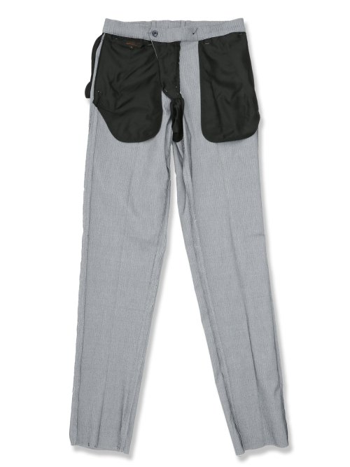 スーパーストレッチ スリムフィット ノータックスラックス ヘリンボンライトグレー