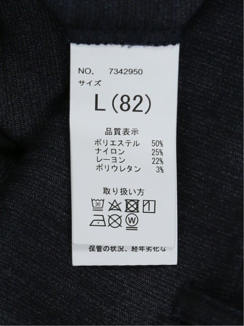 スーパーストレッチ裏起毛 スリムフィット ノータックスラックス ヘリンボン紺