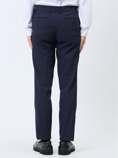 スーパーストレッチ スリムフィット ノータックスラックス バーズアイ紺(セットアップ可能)