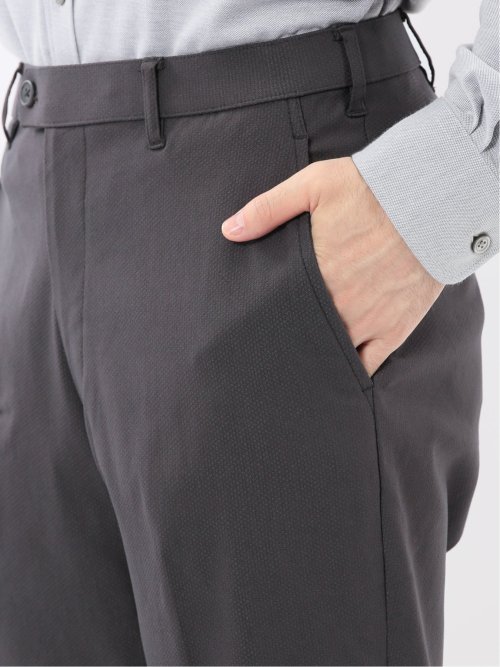 クロスストレッチ スリムフィット ノータックスラックス ジャガード