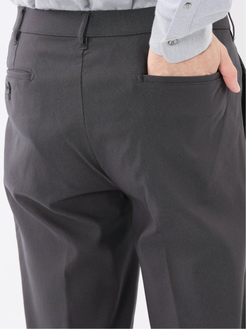 クロスストレッチ スリムフィット ノータックスラックス ジャガード