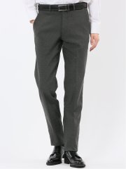 クロスストレッチ裏起毛 スリムフィット ノータックスラックス バーズアイ