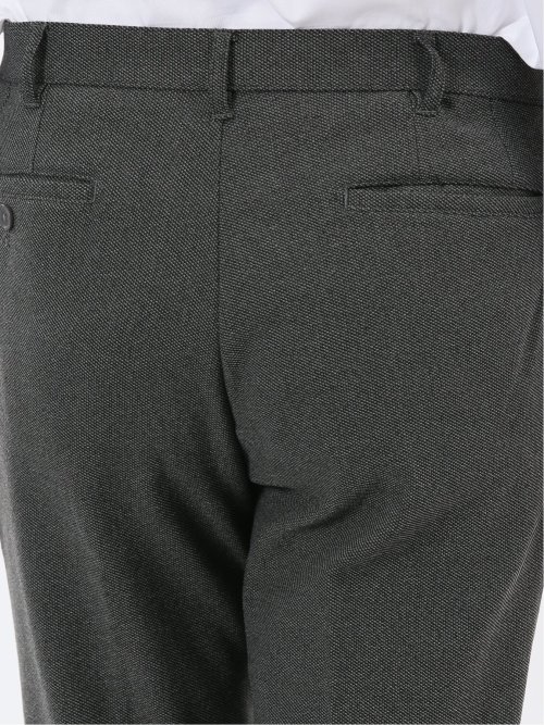 クロスストレッチ裏起毛 スリムフィット ノータックスラックス バーズアイ