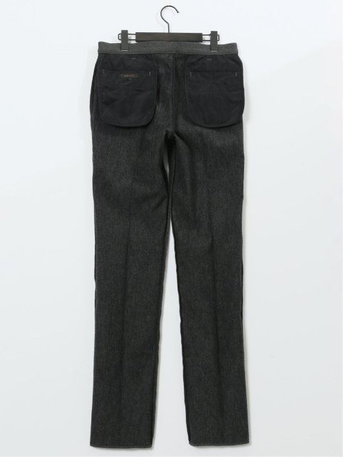 クロスストレッチ裏起毛 スリムフィット ノータックスラックス バーズアイ