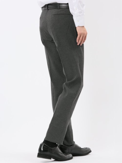 クロスストレッチ裏起毛 スリムフィット ノータックスラックス バーズアイ