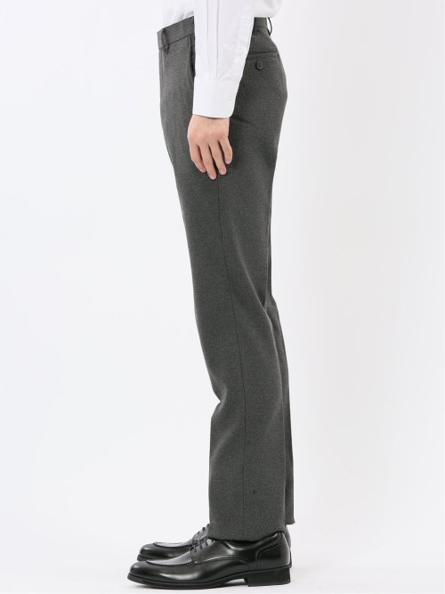 クロスストレッチ裏起毛 スリムフィット ノータックスラックス バーズアイ