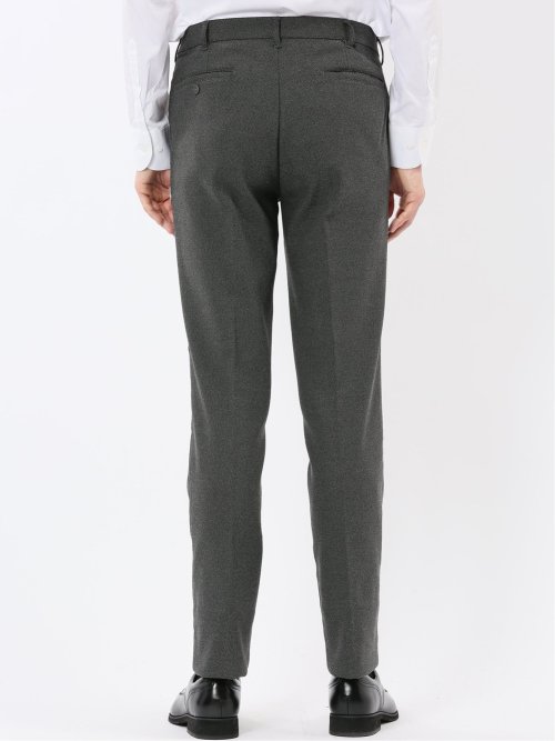 クロスストレッチ裏起毛 スリムフィット ノータックスラックス バーズアイ