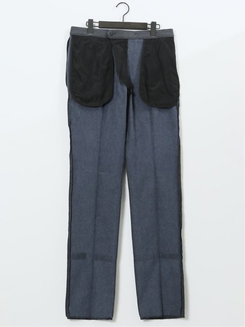 クロスストレッチ裏起毛 スリムフィット ノータックスラックス