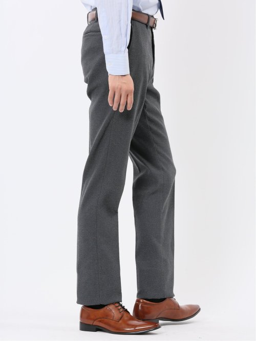 クロスストレッチ裏起毛 スリムフィット ノータックスラックス