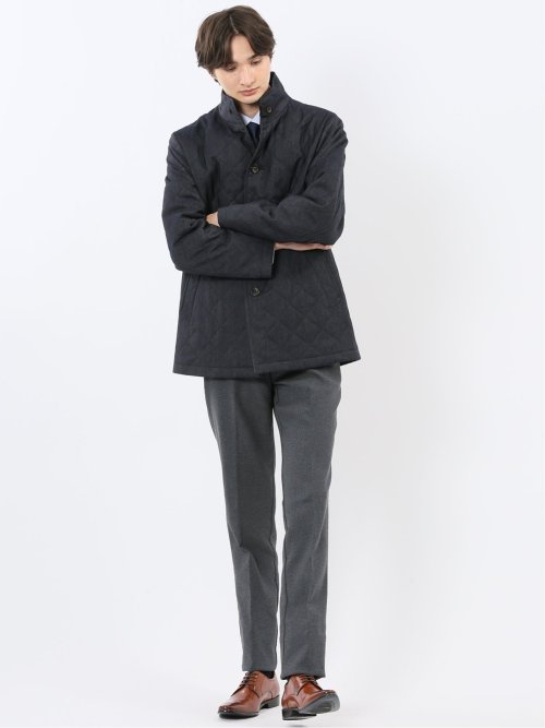 クロスストレッチ裏起毛 スリムフィット ノータックスラックス