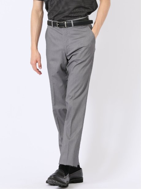 接触冷感 吸汗速乾 ストレッチ スリムフィット ノータック スラックス