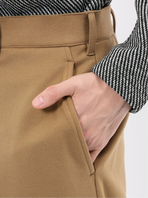 ストレッチ起毛 スリムフィット ノータックスラックス