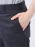 リネン混ストレッチ スリムフィット ノータックスラックス