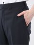 リネン混ストレッチ スリムフィット ノータックスラックス
