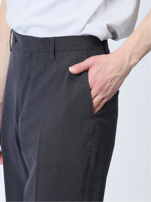 軽量 スリムフィット ノータックパンツ ウィンドペン紺(セットアップ可能)