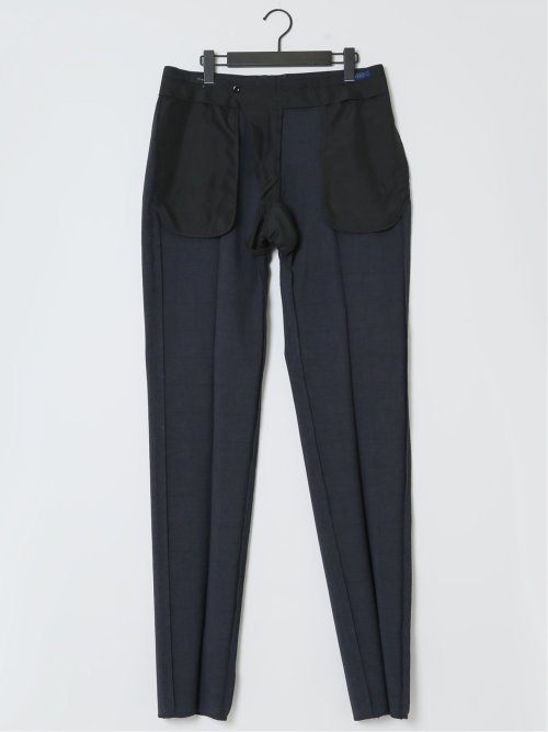 軽量 スリムフィット ノータックパンツ ウィンドペン紺(セットアップ可能)
