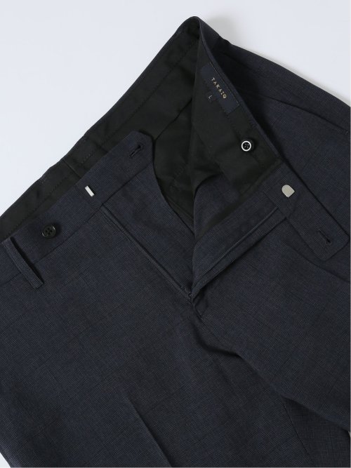 軽量 スリムフィット ノータックパンツ ウィンドペン紺(セットアップ可能)