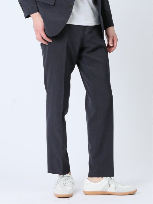 軽量 スリムフィット ノータックパンツ ウィンドペン紺(セットアップ可能)