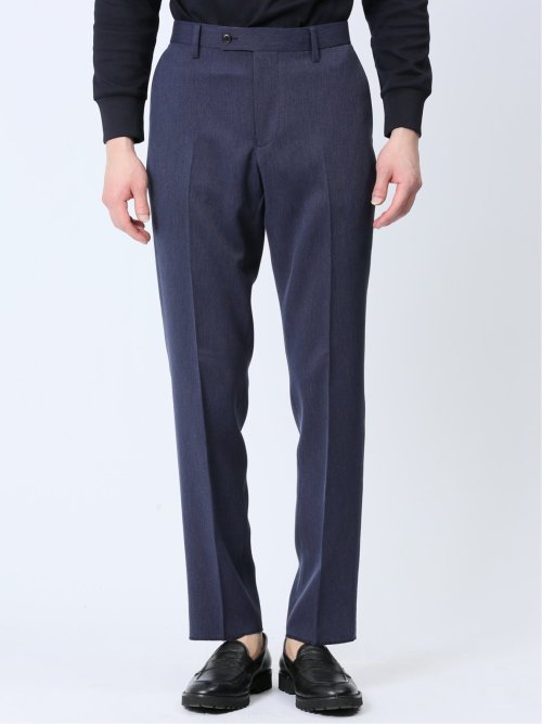 軽量 スリムフィット ノータックパンツ 青(セットアップ可能)
