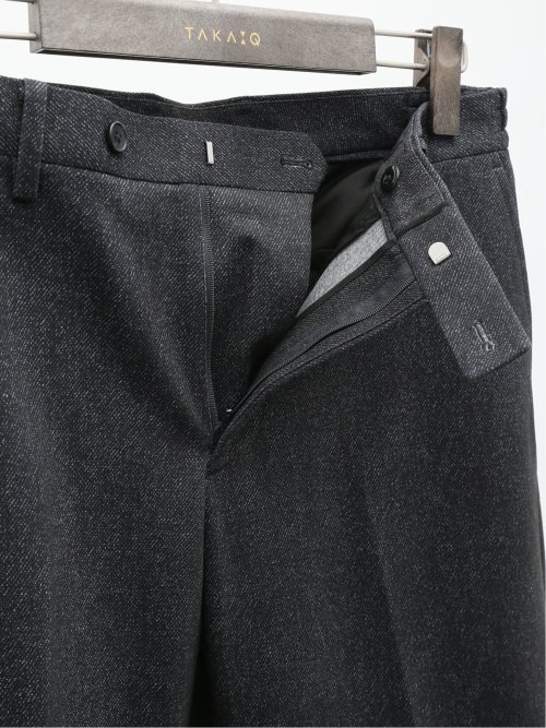 TECH-MOVE スリムフィット ノータックパンツ 杢グレー(セットアップ可能)
