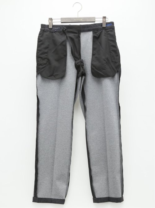 TECH-MOVE スリムフィット ノータックパンツ 杢グレー(セットアップ可能)