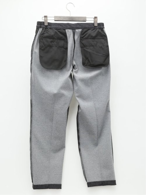TECH-MOVE スリムフィット ノータックパンツ 杢グレー(セットアップ可能)