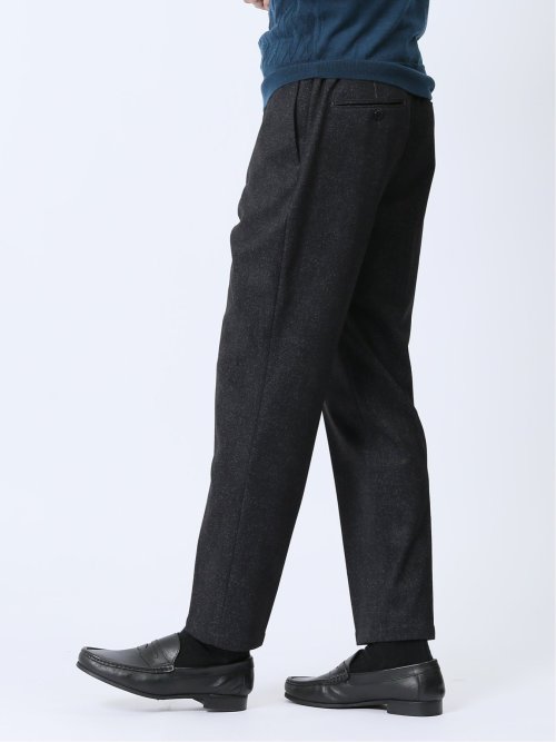 TECH-MOVE スリムフィット ノータックパンツ 杢グレー(セットアップ可能)