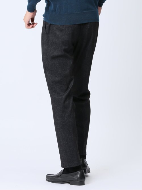 TECH-MOVE スリムフィット ノータックパンツ 杢グレー(セットアップ可能)