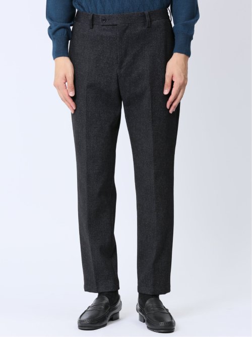 TECH-MOVE スリムフィット ノータックパンツ 杢グレー(セットアップ可能)