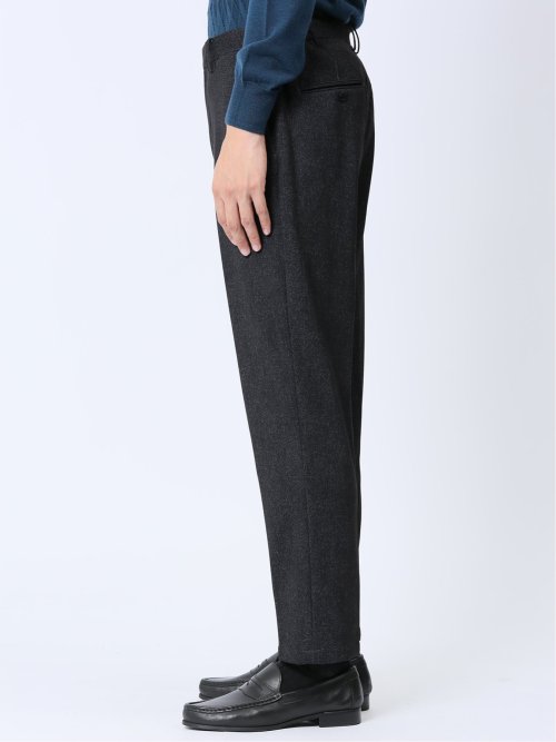 TECH-MOVE スリムフィット ノータックパンツ 杢グレー(セットアップ可能)