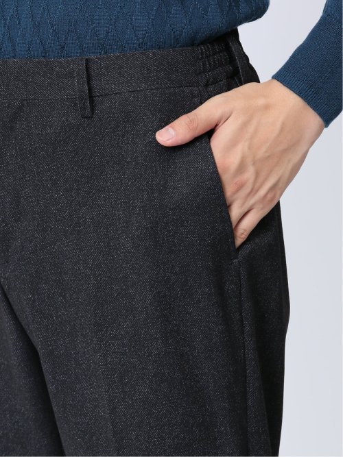 TECH-MOVE スリムフィット ノータックパンツ 杢グレー(セットアップ可能)