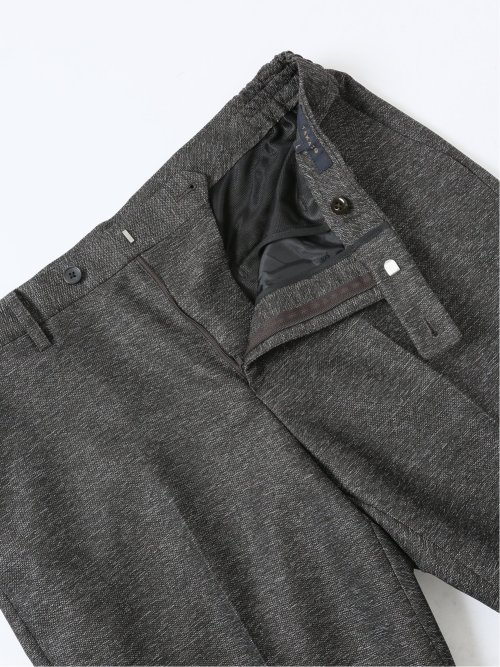 TechLinen スリムフィット ノータックパンツ 茶(セットアップ可能)