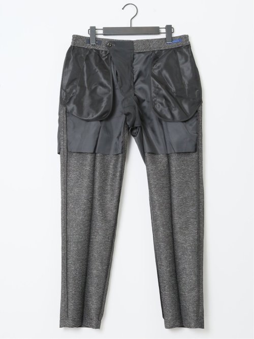 TechLinen スリムフィット ノータックパンツ 茶(セットアップ可能)