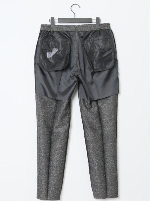 TechLinen スリムフィット ノータックパンツ 茶(セットアップ可能)