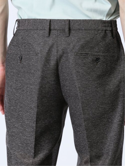 TechLinen スリムフィット ノータックパンツ 茶(セットアップ可能)